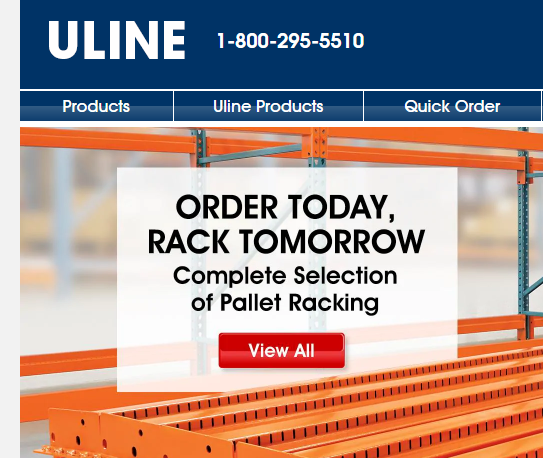 b2b ecommerce at uline